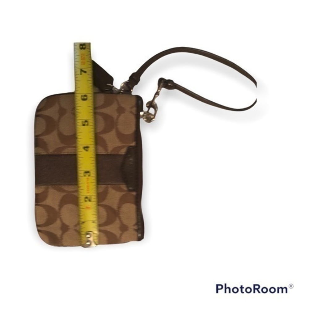 Coach brown Signature c striped wristlet bag - Picture 6 of 7